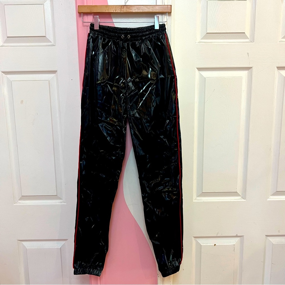 Black Vinyl Joggers